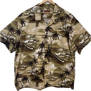 Ahola Hawaii Tropical Button Up Short Sleeve Camp Shirt Men 3X 100% Cotton USA